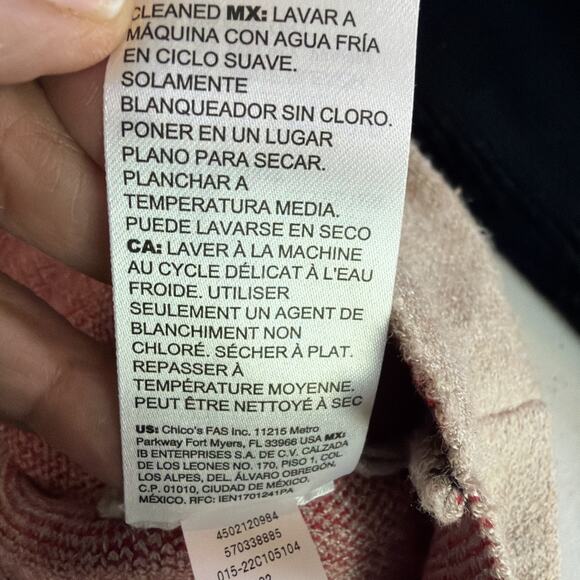 Chico's Women's large XL rayon blend color block sweater chicos turtleneck - Picture 8 of 9